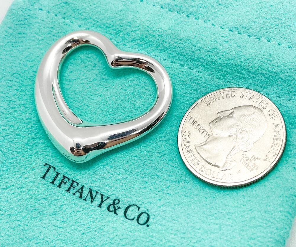 Tiffany & Co. Elsa Peretti Jumbo Open Heart Pendant Sterling Silver 36mm